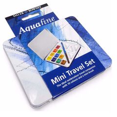 Acuarela Aquafine Mini Travel 10 colores - estuche metal