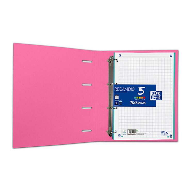 Carpeta Oxford Europeanbinder A4 + recambio rosa