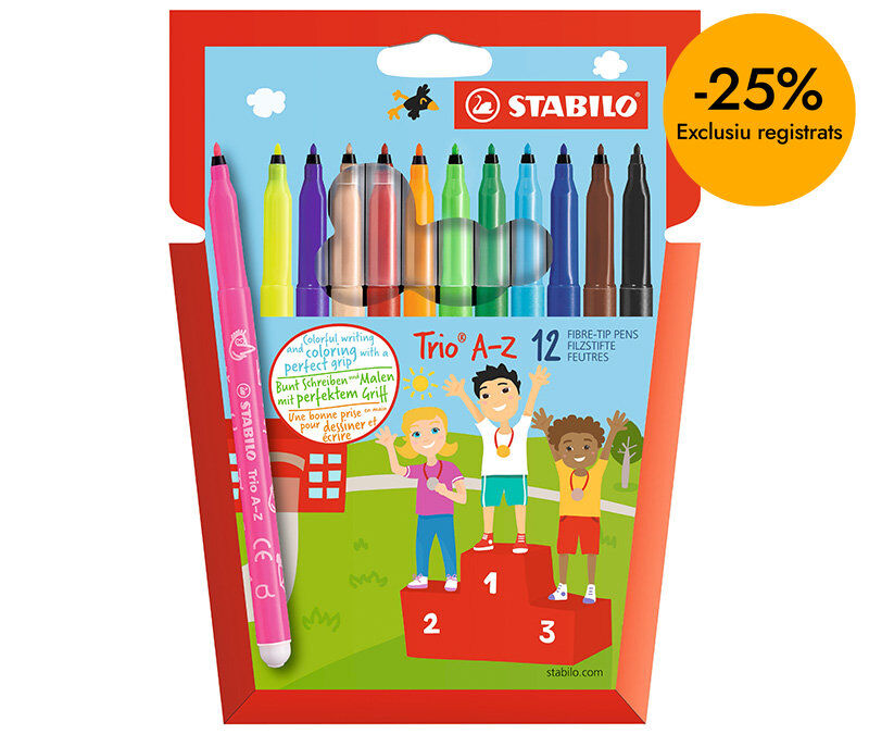 Retoladors Stabilo Trio A-Z 12 colors