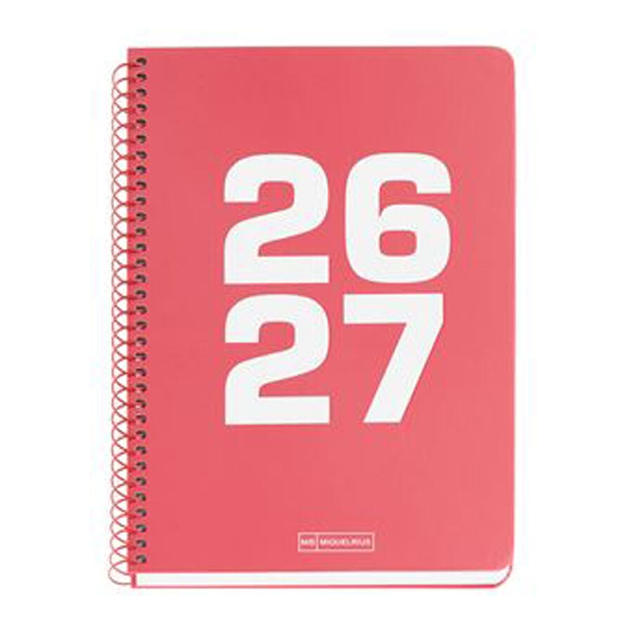 Agenda Escolar Plus D/P Mult. 2026-2027 Base Coral