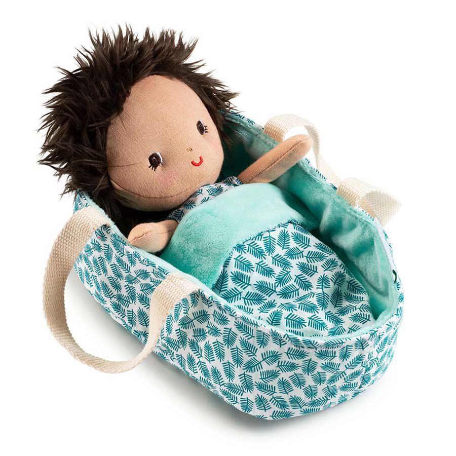 Mu&ntilde;eco de Tela Beb&eacute; Ari con Capazo Reversible