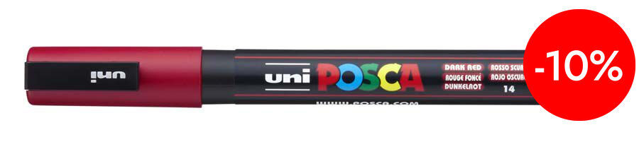 Rotulador Posca PC-3M 0,9-1,3mm rojo oscuro