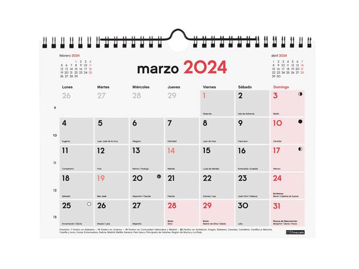 Calendario pared Finocam Escribir S 2024 cas