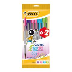 Bolígrafos Bic Cristal Fun Large 6+2u