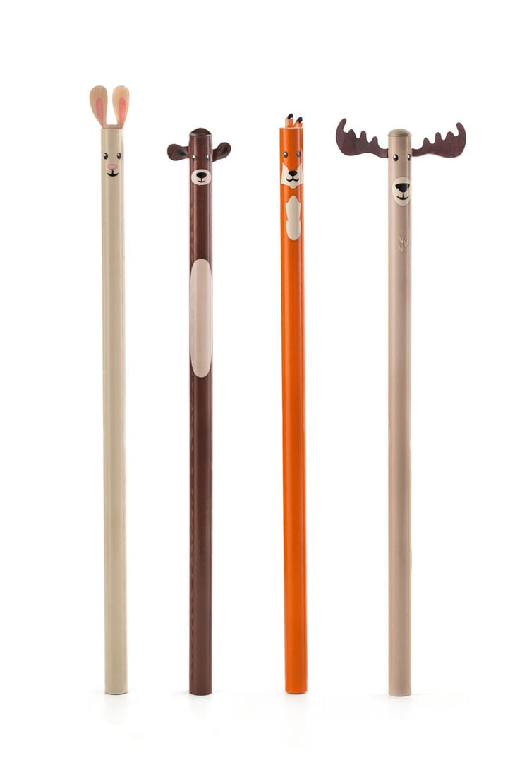 Set de l&aacute;pices Kikkerland Animales del bosque 4u