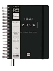 Agenda Finocam Tempus 1/4 día/pág cas 2026 negro