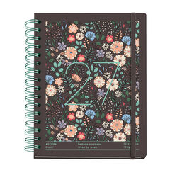 Agenda Miquelrius Plus Wire-O Dia P&agrave;gina Multiling&uuml;e 2027 Liberty Brown