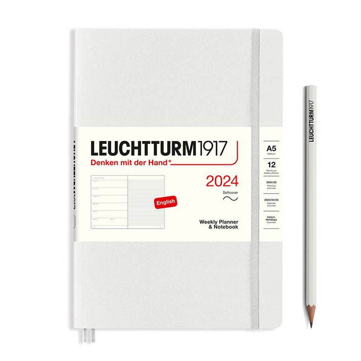 Agenda Leuchtturm A5 sem/vista 2024 tb medium gris
