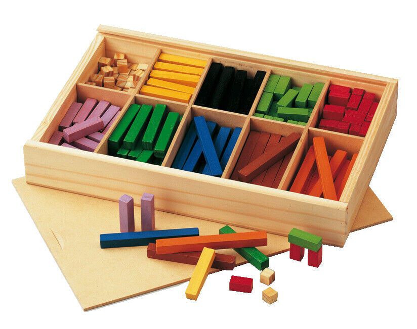 Regletas num&eacute;ricas de madera 1 x 1