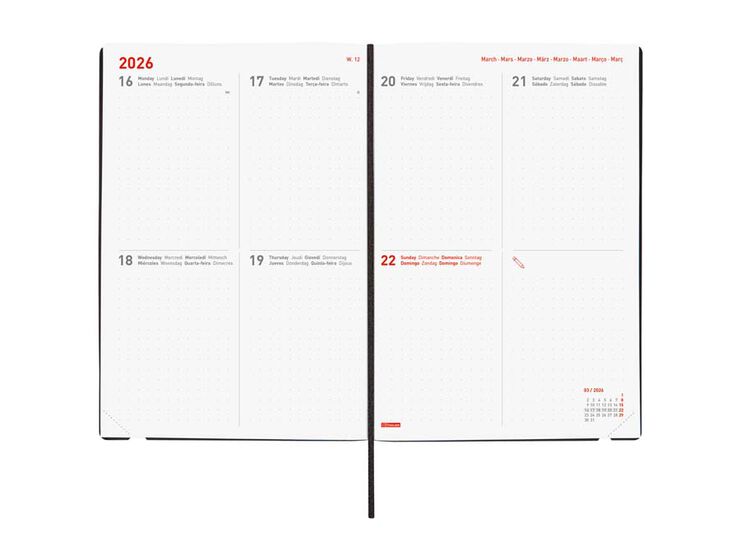 Agenda Finocam 16 mesos Dotted Y10 setm/vista mult 2025-26 negre
