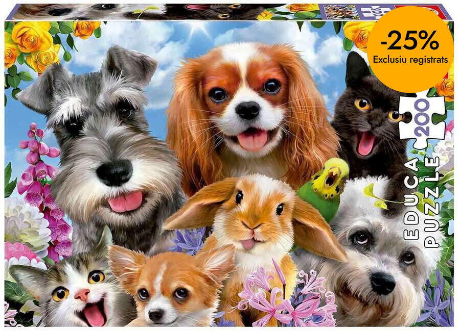 Puzle 200 piezas Selfie Mascotas