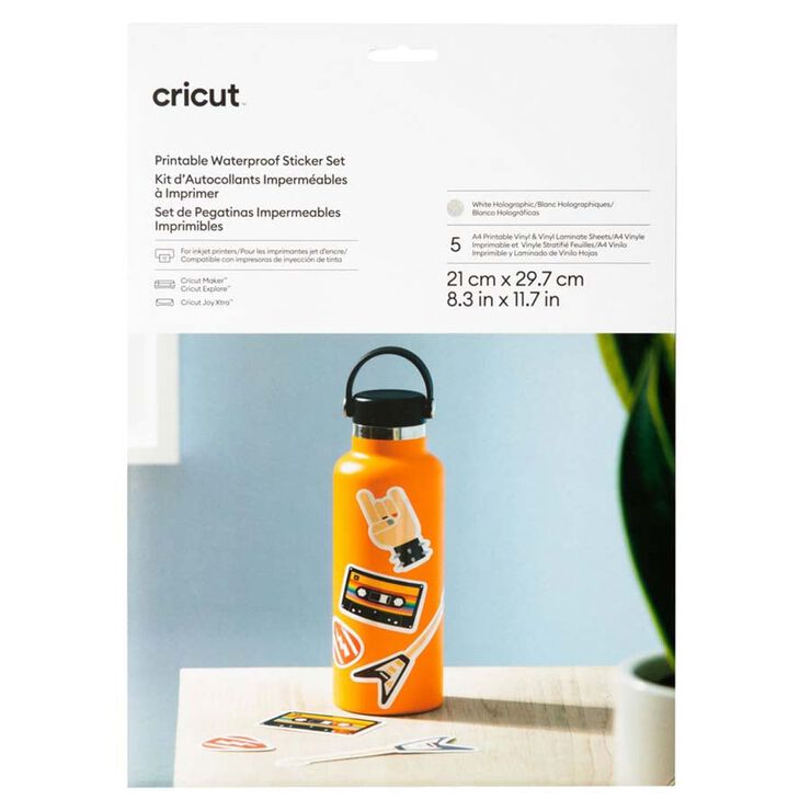 Sticker imprimible impermeable A4 transparent hologr&agrave;fic 5 fulls