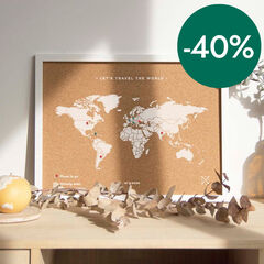 Mapa corcho M Miss Wood natural con marco