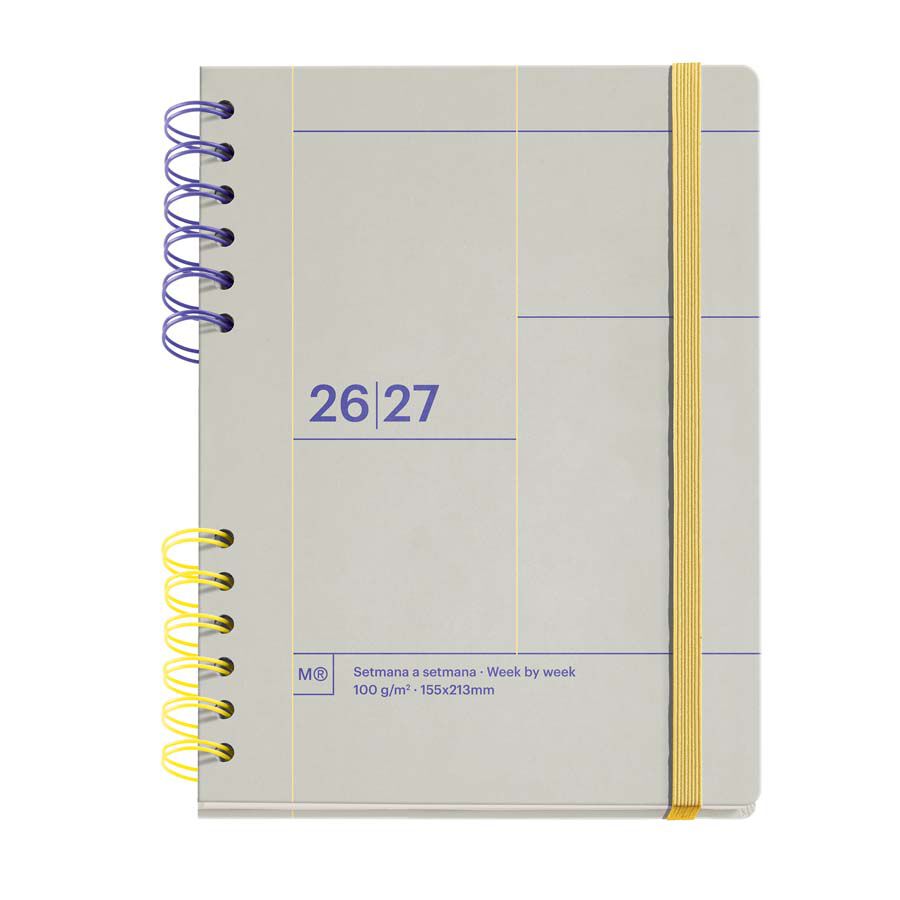 Agenda Escolar Miquel Rius Plus Wire-O set/vista catal&agrave; 2026-2027 Gris