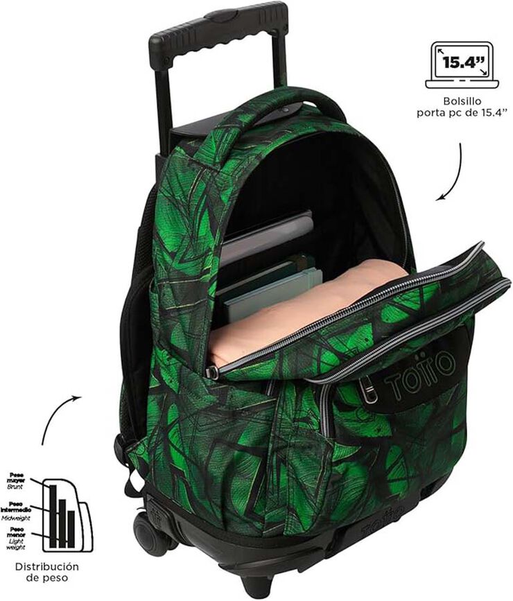 Mochila con ruedas Totto Renglones Jhony Jungle