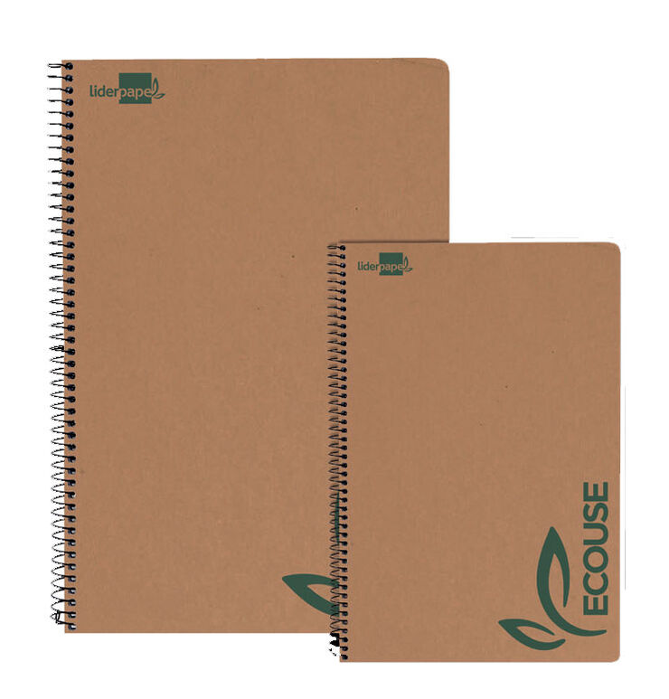 Libreta espiral A5 4x4 margen 80 hojas Ecouse