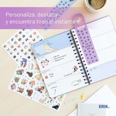 Agenda escolar Erik A5 setm/vista multilingüe 2025-26 Meow Meow