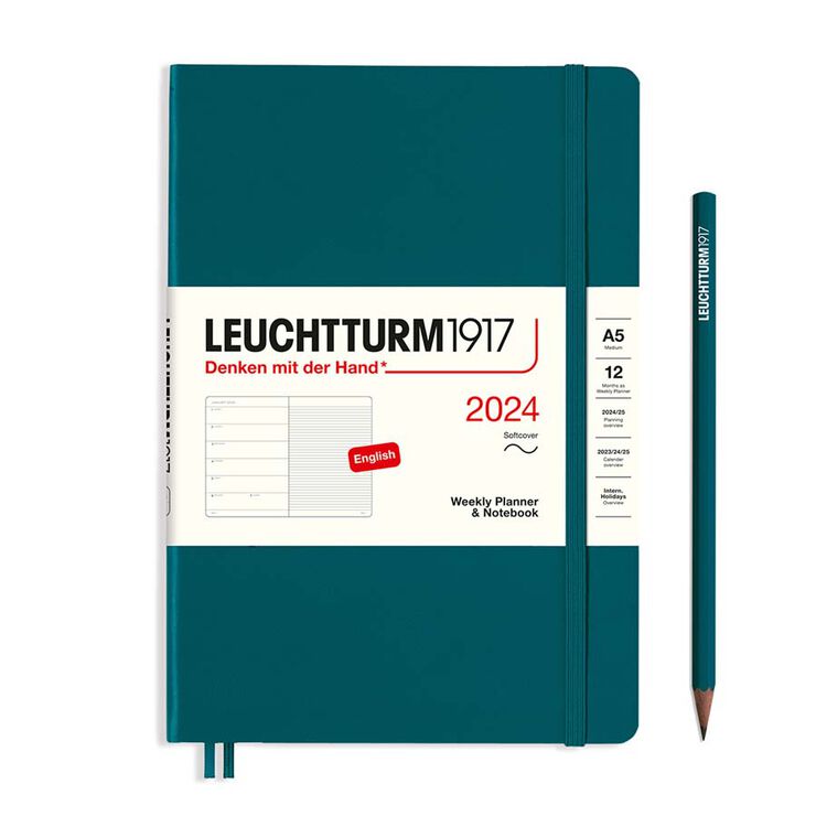 Agenda Leuchtturm A5 setm/vista 224 tt medium pacific green