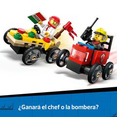 LEGO® LEGO City Pack de Coches de Carreras: Pizza vs. Camión de Bomberos 60458