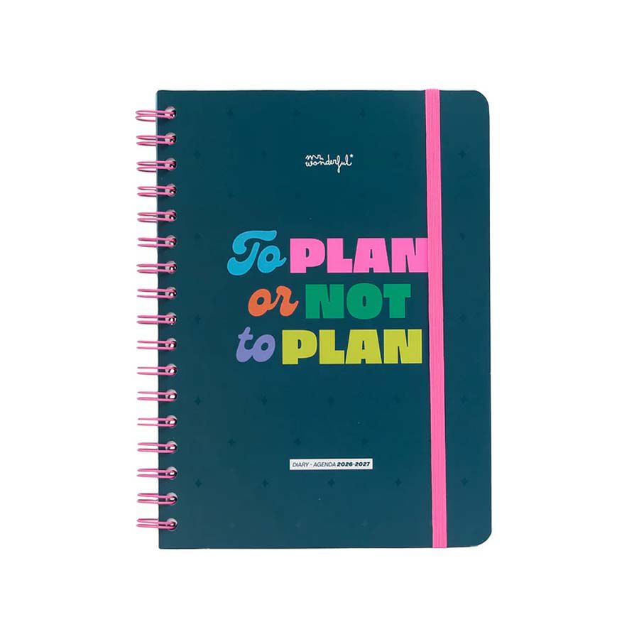 Agenda escolar Wonder semanal ingl&eacute;s 2026-2027 - To plan or not to plan