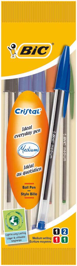 Bol&iacute;grafoss Bic Cristal surtido 5u