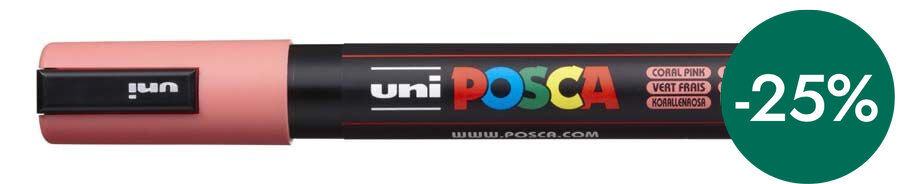 Retolador Posca PC-5M 1,8-2,5mm coral fluorescent