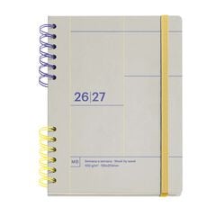 Agenda Escolar Miquel Rius Plus Wire-O sem/vista multiling&uuml;e 2026-2027 Gris
