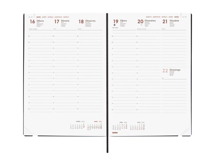 Agenda Finocam Mara Y11 sem/vista vertical cat 2026 negro