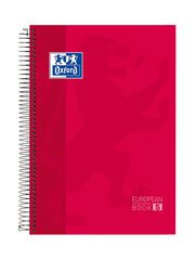 Notebook Oxford EuropeanBook 5 A4+ 120 fulls 5x5 tapa extradura vermell