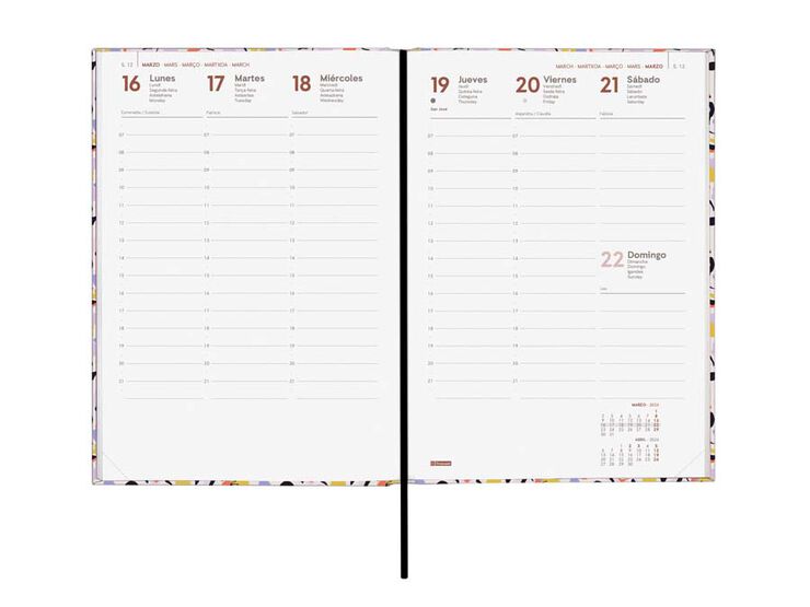 Agenda Finocam Porto DS Y10 sem/vista vertical cas 2026 Malva