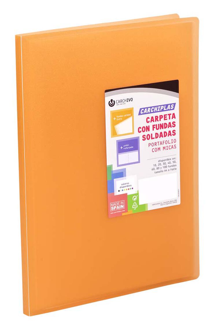 Carpeta 30 fundas A4 Carchiplas Book naranja