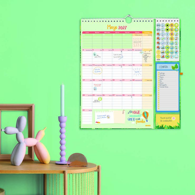 Calendario Pared Finocam 16M Plus Castellano 2026-27 Familiar