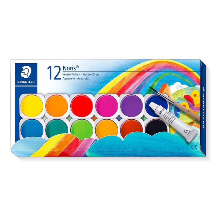 Acuarelas Staedtler con pincel 12 colores