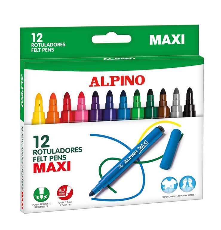 Retoladors Alpino Maxi 12 colors