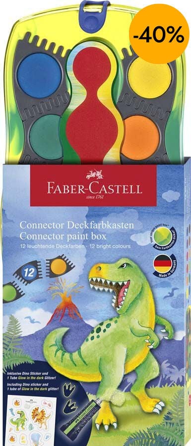 Aquarel&middot;la Faber-Castell Connector Dinosaure 12 colors