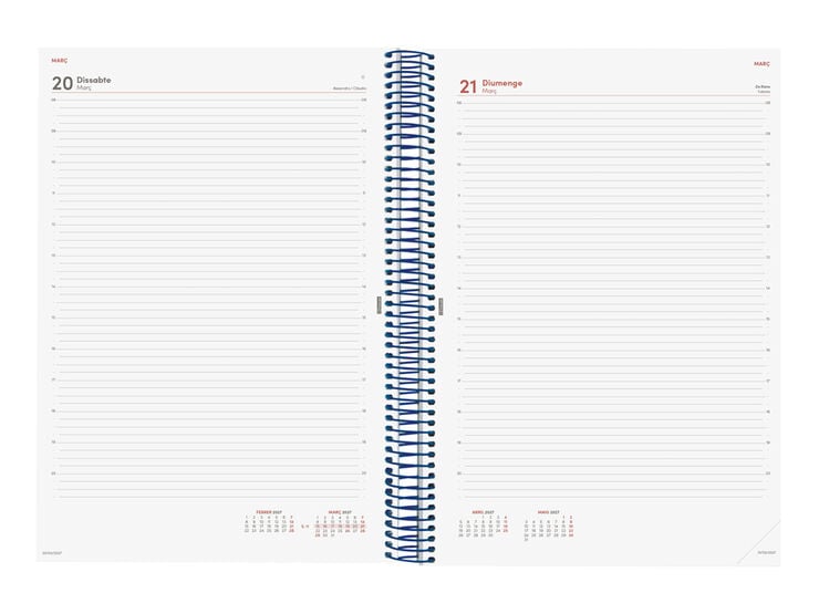Agenda Finocam Year D&iacute;a P&aacute;gina 2027 Catal&aacute;n Azul