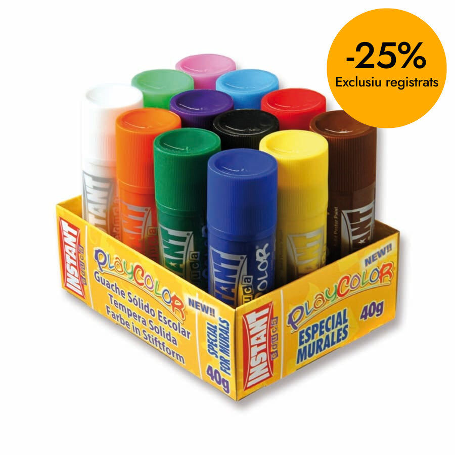 T&eacute;mpera s&oacute;lida Playcolor Mural 40g 12 colores