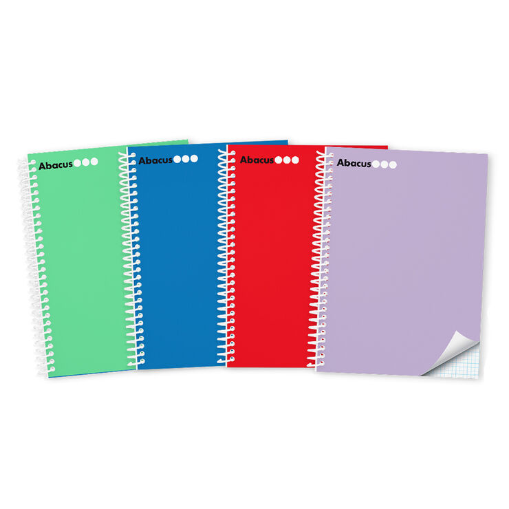 Notebook A4 Abacus tapa extradura 120 fulls 5x5 vermell