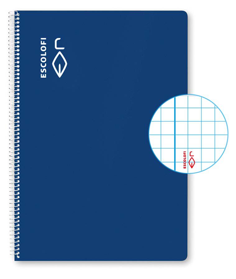 Libreta espiral Escolofi A4 80 hojas 4x4mm margen azul