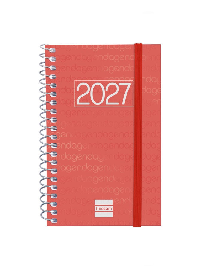 Agenda Finocam Year Semana Vista Horizontal 2027 Catal&aacute;n Rojo