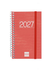 Agenda Finocam Year Semana Vista Horizontal 2027 Catal&aacute;n Rojo