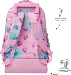 Mochila con ruedas Totto Renglones Shiny Heart