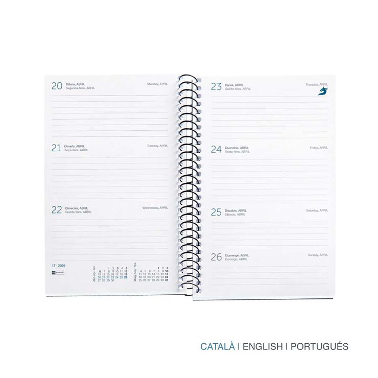 Agenda Espiral Miquelrius Activa sem/vista catalán 2026 Calm arena