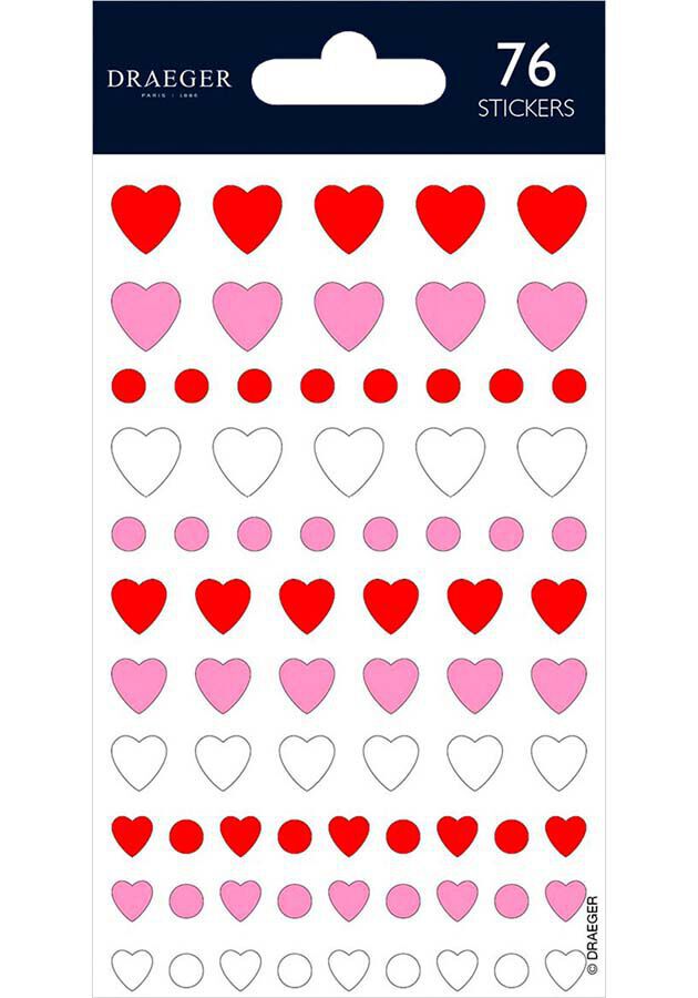 Stickers Draeger Corazones colores 76u