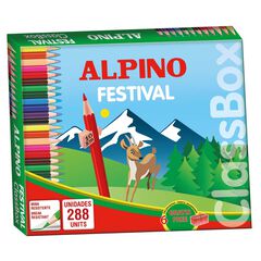 L&aacute;pices de colores Alpino Festival 288u caja escolar