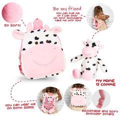 Mochila reversible con Peluche Vaca Perletti