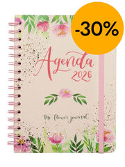 Agenda Finocam The Flower Journal E10 setm/vista horitzontal cat 2026 rosa