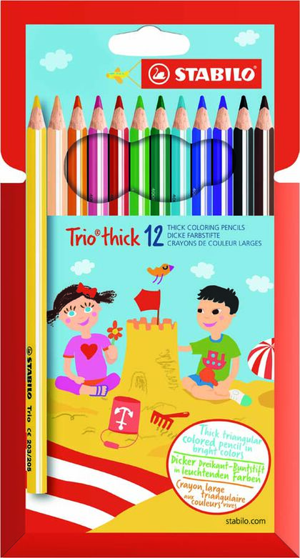 Lápices Stabilo Trio 12 colores