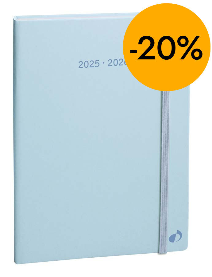 Agenda 16 mesos Quo Vadis Pastel 16x24cm setm/vista mult 2025-26 blau