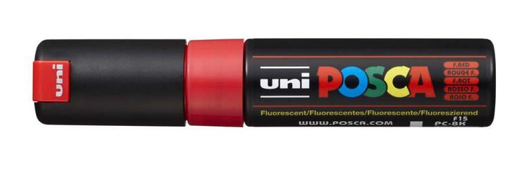 Retolador Posca PC-8K 8mm vermell fluorescent